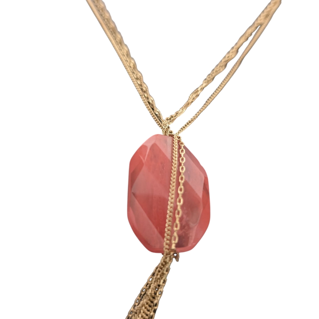 Banana Republic Vintage Multi Chain Bead Gold Tone Necklace